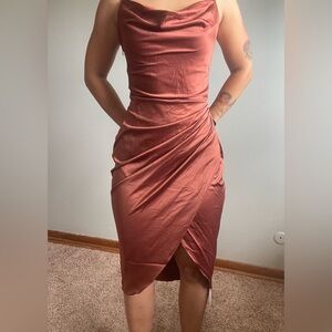 Medium, Silk Wrap Hem dress